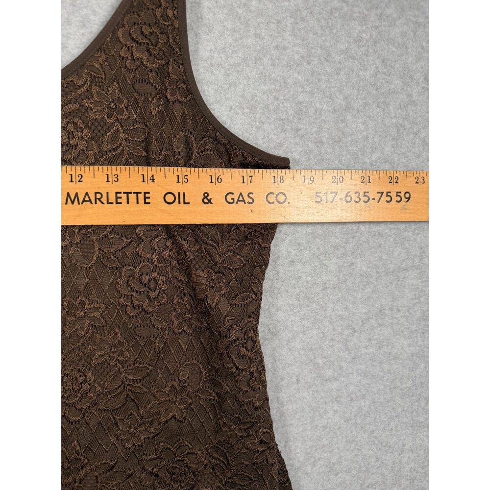 Chico’s Brown Floral Lace Overlay Tank Top Size 3 XL 16/18 3860 - Picture 3 of 5